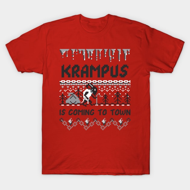 Krampus Is Coming To Town T-Shirt by sydorko